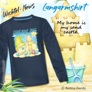 Langarm-T-Shirt: My home is my sand castle