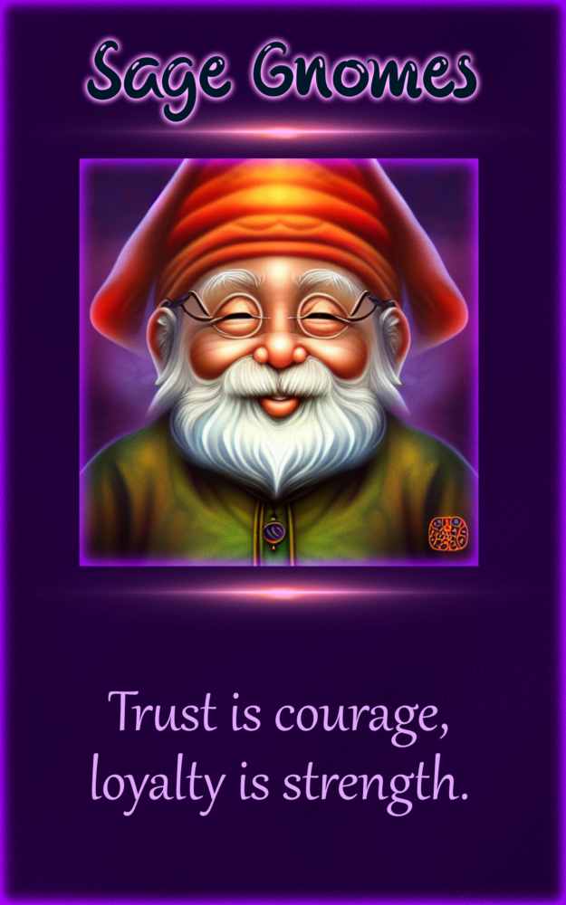 Sage Gnomes: Trust is courage, loyality is strength.