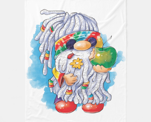 Hippie Gnome - Fleece-Decke 01