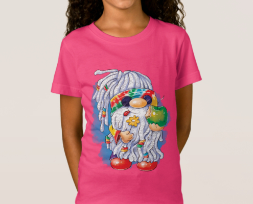 Hippie Gnome - Mädchen-T-Shirt 01