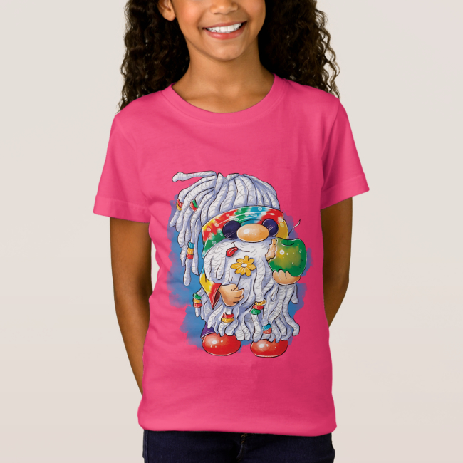 Hippie Gnome - Mädchen-T-Shirt 01