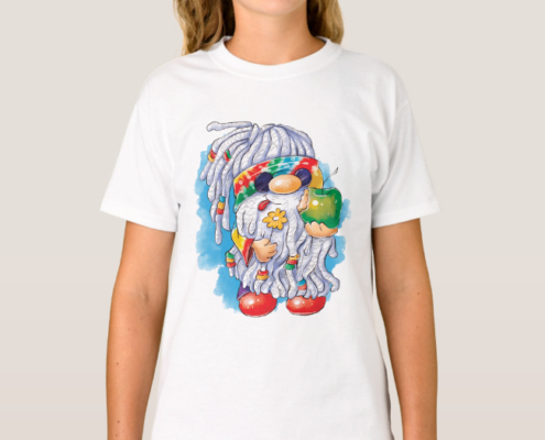 Hippie Gnome - Mädchen-T-Shirt 07