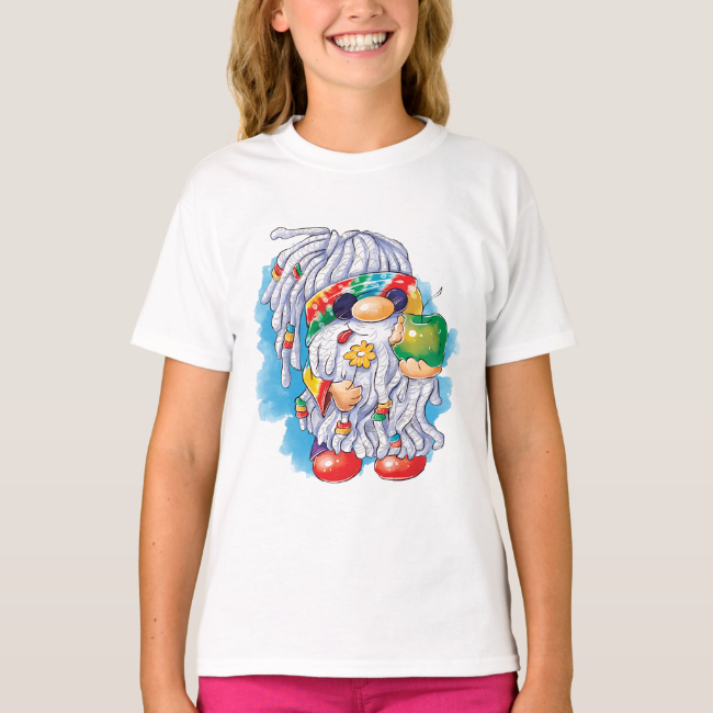 Hippie Gnome - Mädchen-T-Shirt 07