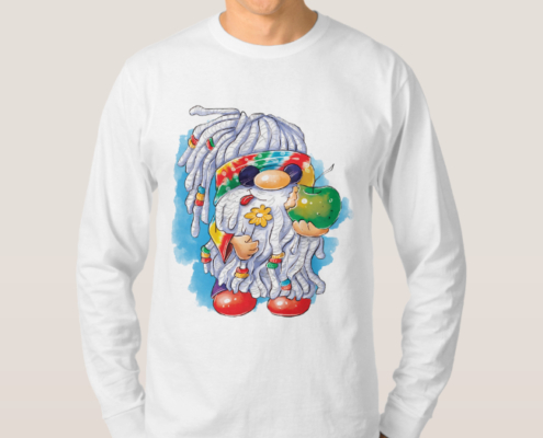 Hippie Gnome - Männer-Langarmshirt 01