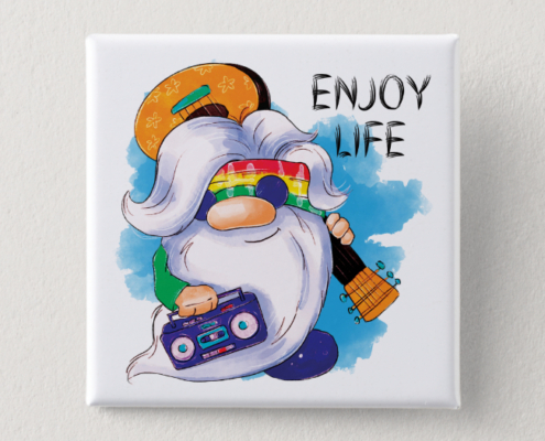 Hippie Gnome - Button 02