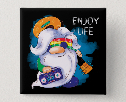 Hippie Gnome - Button 03