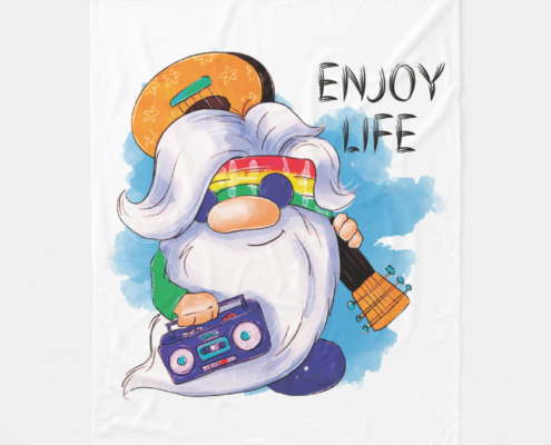 Hippie Gnome - Fleece-Decke 02