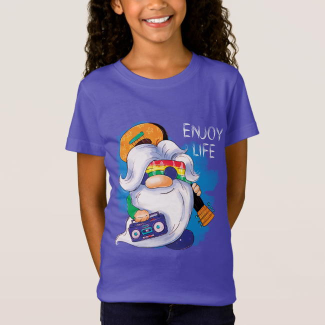 Hippie Gnome - Mädchen-T-Shirt 04
