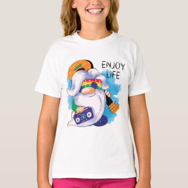 Hippie Gnome - Mädchen-T-Shirt 05