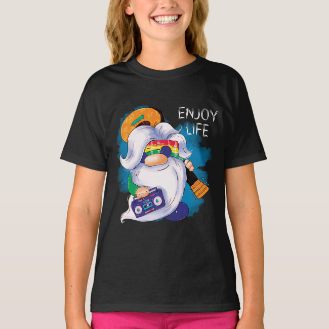 Hippie Gnome - Mädchen-T-Shirt 06