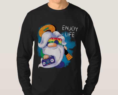 Hippie Gnome - Männer-Langarmshirt 03