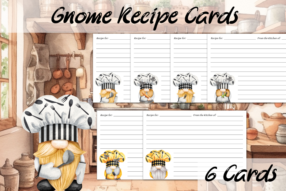 Gnomes Recipe Cards