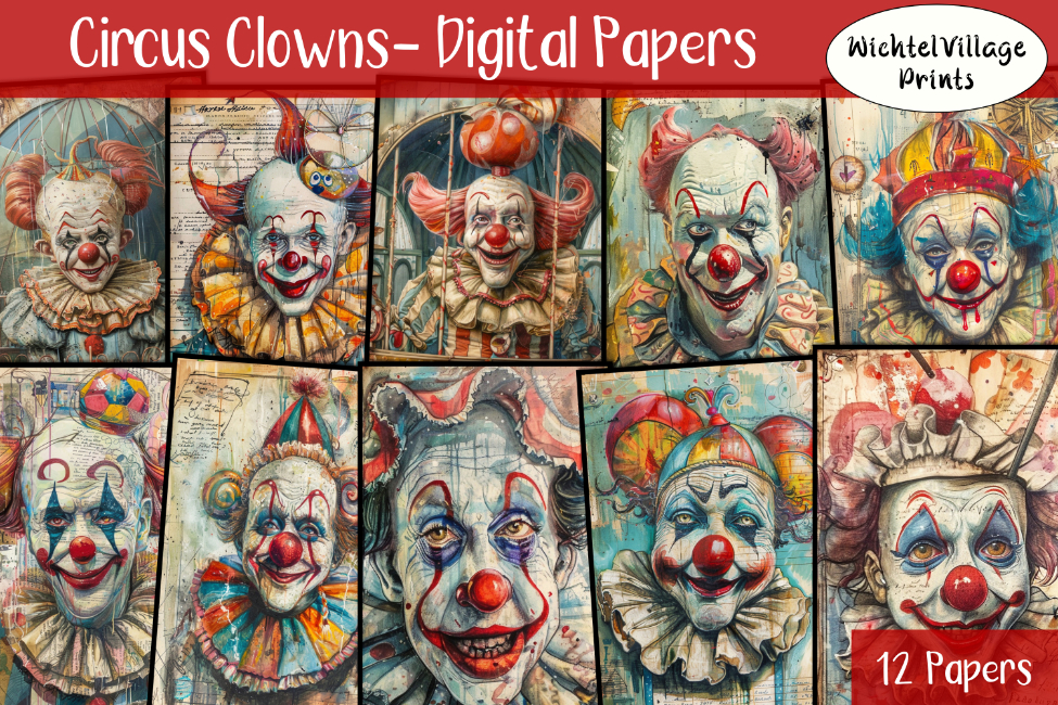 Circus Clowns - Digital Papers