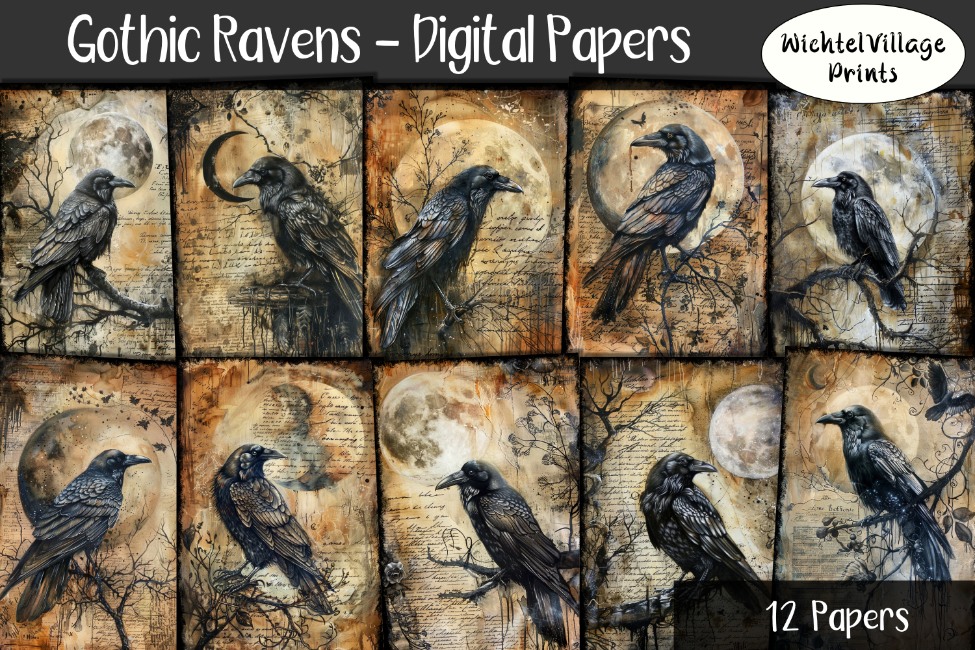 Gothic Ravens - Digital Papers