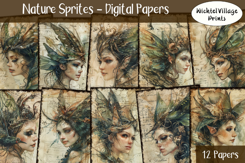 Nature Sprites - Digital Papers hoch - 650