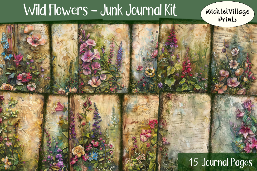 Wild Flowers - Junk Journal Kit