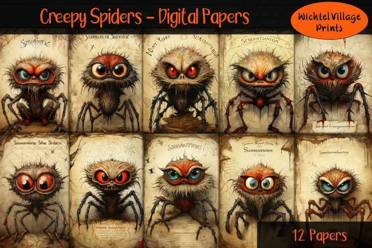 Creepy Spiders - Digital Papers