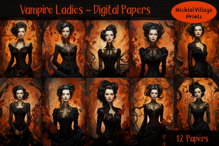 Vampire Ladies - Digital Papers