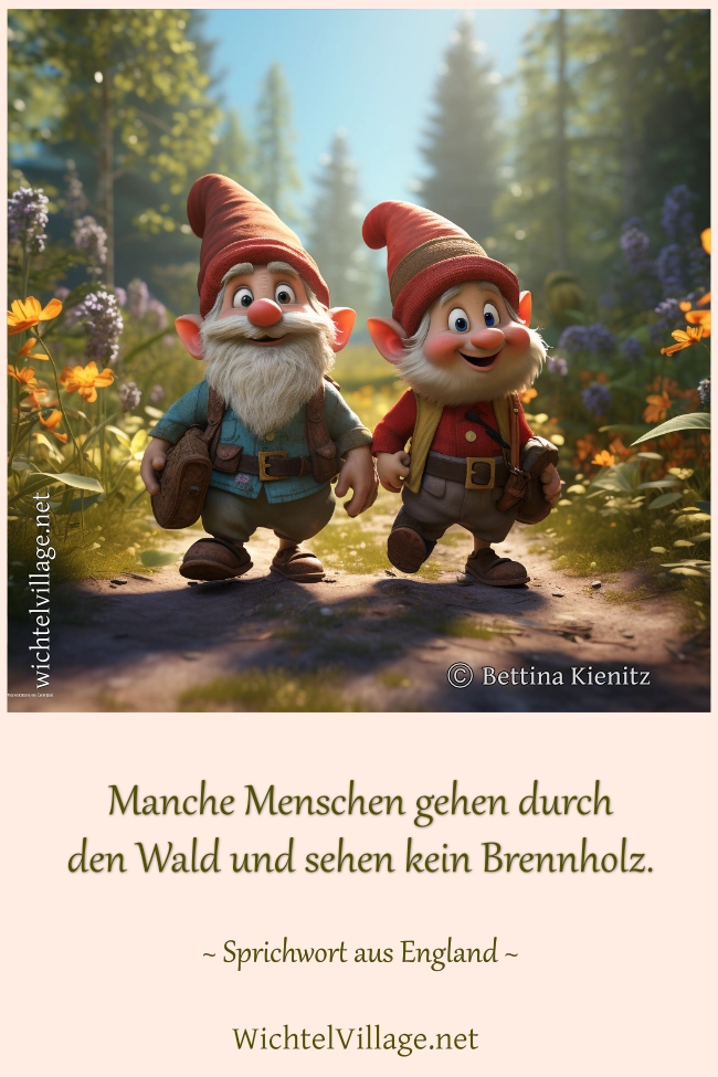 Manche Menschen gehen durch den Wald