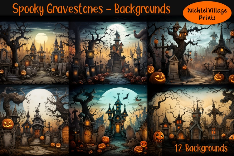 Spooky Gravestones - Backgrounds