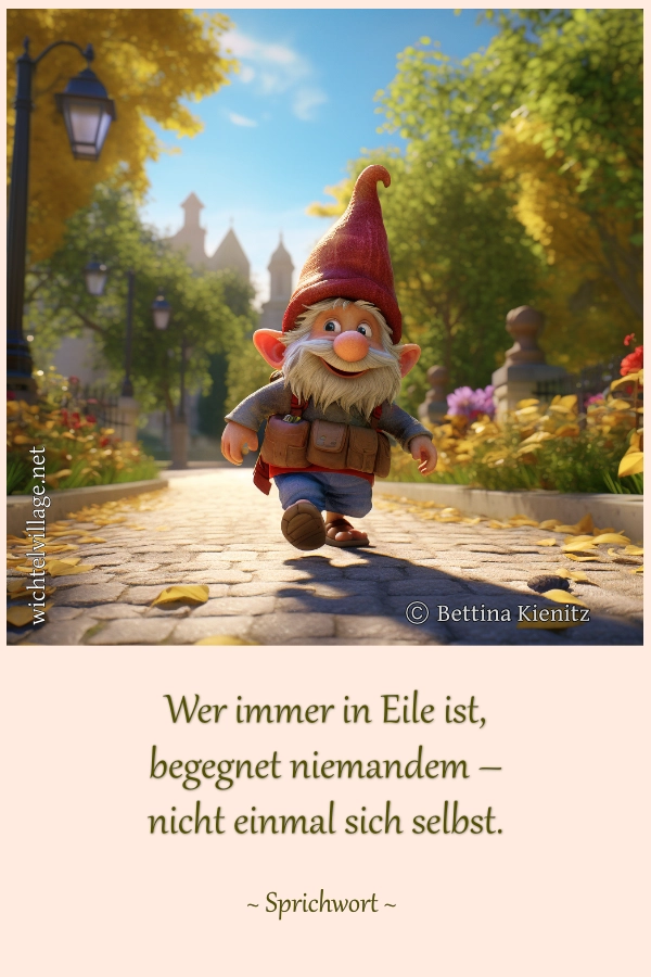 Wer immer in Eile ist, begegnet niemanden