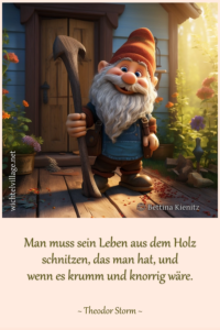 Man muss sein Leben aus dem Holz schnitzen
