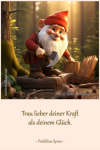Trau lieber deiner Kraft