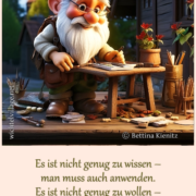 Es ist nicht genug zu wissen
