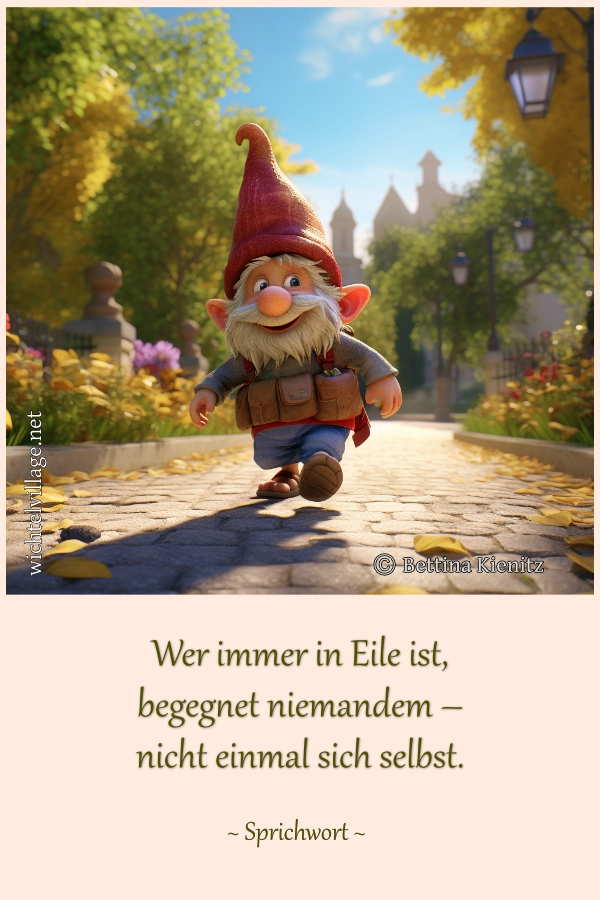 Wer immer in Eile ist, begegnet niemandem