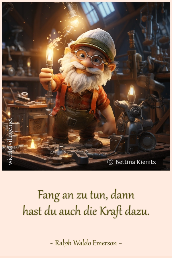 Fang an zu tun, dann hast du auch die Kraft dazu